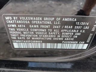 2015 Volkswagen Passat SE z VIN 1VWBV7A3XFC058603, wystawiony jako IAAI lot #42260010 z przebiegiem 94 857 mil mil oraz . Historia ofert i sprzedaży dostępna na DreamBid. Obrazek 9.