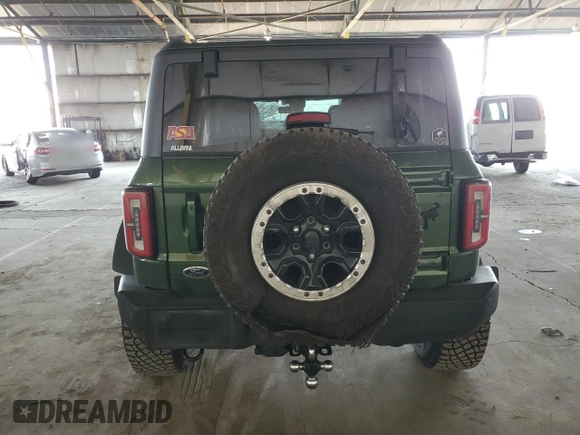 2022 Ford Bronco with VIN 1FMEE5DP3NLB22400, listed as a Copart auction lot 56229705 with 10,845 mi miles and Salvage title. Bid and sale history available at DreamBid. Image 6.
