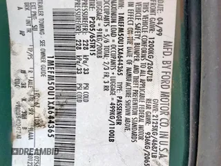 1999 Mercury Sable GS with VIN 1MEFM50U1XA644365, listed as a Copart auction lot 55881515 with 155,204 mi miles and Clean Title. Bid and sale history available at DreamBid. Image 12.