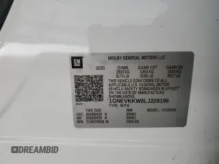 2020 Chevrolet Traverse Premier with VIN 1GNEVKKW5LJ228196, listed as a Copart auction lot 48376825 with 63,164 mi miles and Salvage Title. Bid and sale history available at carsss.com. Image 13.
