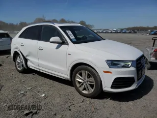 2018 Audi Q3 Premium with VIN WA1ECCFS7JR019255, listed as a Copart auction lot 54581155 with 76,923 mi miles and Salvage title. Bid and sale history available at DreamBid. Image 4.