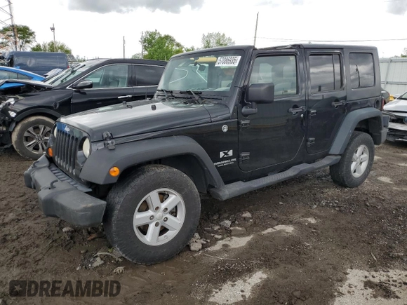 2008 Jeep Wrangler Unlimited X with VIN 1J4GA391X8L528349, listed as a Copart auction lot 57086935 with 134,061 mi miles and Salvage title. Bid and sale history available at DreamBid. Image 1.