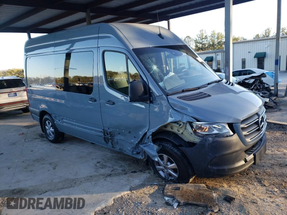 2024 Mercedes-Benz Sprinter Cargo with VIN W1W4NBHY6RP664787, listed as a Copart auction lot 89379995 with 1,366 mi miles and Salvage Title. Bid and sale history available at carsss.com. Image 4.