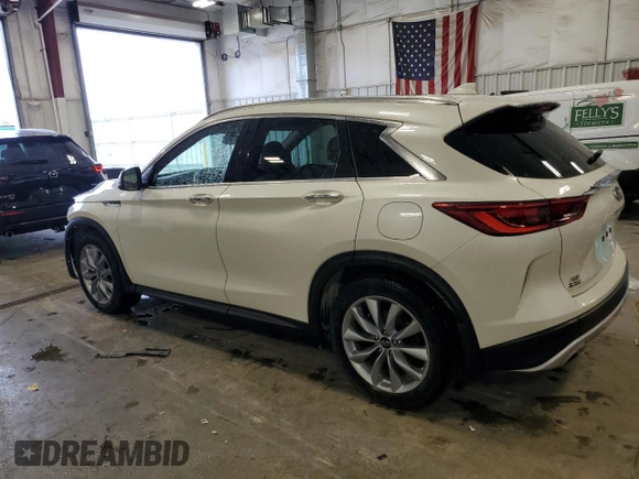 2022 Infiniti QX50 Luxe with VIN 3PCAJ5BB7NF114132, listed as a Copart auction lot 53962875 with 77,244 mi miles and Salvage title. Bid and sale history available at DreamBid. Image 2.