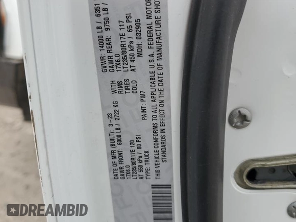 2023 Ram 3500 Tradesman z VIN 3C63RRGL1PG507655, wystawiony jako Copart lot #49991745 z przebiegiem 37 111 mil mil oraz Szkoda całkowita • Salvage title. Historia ofert i sprzedaży dostępna na DreamBid. Obrazek 12.