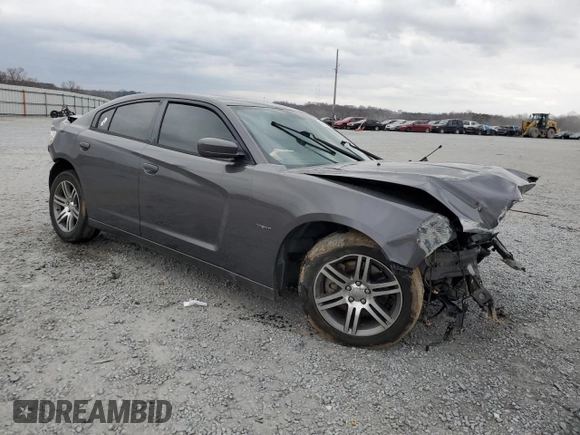 2013 Dodge Charger RT with VIN 2C3CDXCT8DH635148, listed as a Copart auction lot 43711455 with 179,701 mi miles and Salvage Title. Bid and sale history available at carsss.com. Image 4.