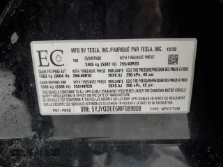 2021 Tesla Model Y Long Range z VIN 5YJYGDEE6MF089008, wystawiony jako Copart lot #45304715 z przebiegiem 140 761 mil mil oraz Szkoda całkowita • Salvage title. Historia ofert i sprzedaży dostępna na DreamBid. Obrazek 13.
