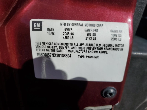 2003 Cadillac CTS with VIN 1G6DM57NX30138804, listed as a Copart auction lot 84503754 with 182,222 mi miles and Salvage Title. Bid and sale history available at carsss.com. Image 14.