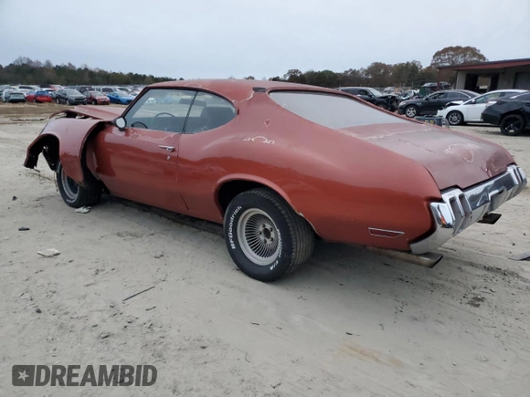 1970 Oldsmobile Cutlass with VIN 336870M340802, listed as a Copart auction lot 80190234 with 13,668 mi miles and Salvage Title. Bid and sale history available at DreamBid. Image 2.