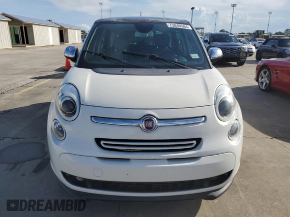 2014 FIAT 500L Lounge with VIN ZFBCFACH8EZ004015, listed as a Copart auction lot 73840584 with 0 mi miles and Salvage Title. Bid and sale history available at carsss.com. Image 5.