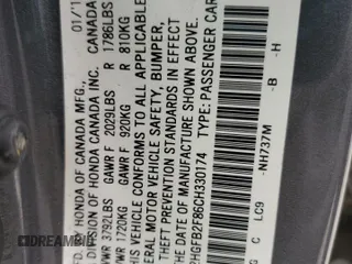 2012 Honda Civic EX with VIN 2HGFB2F86CH330174, listed as a Copart auction lot 56070795 with 137,040 mi miles and Salvage Title. Bid and sale history available at DreamBid. Image 13.
