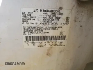 2013 Ford Explorer XLT z VIN 1FM5K8D87DGA26716, wystawiony jako Copart lot #51214045 z przebiegiem 238 248 mil mil oraz Szkoda całkowita • Salvage title. Historia ofert i sprzedaży dostępna na DreamBid. Obrazek 14.