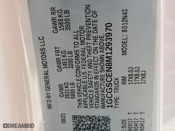 2021 Chevrolet Colorado 2WD LT with VIN 1GCGSCEN8M1293970, listed as a Copart auction lot 44965365 with 68,099 mi miles and Salvage Title. Bid and sale history available at carsss.com. Image 12.