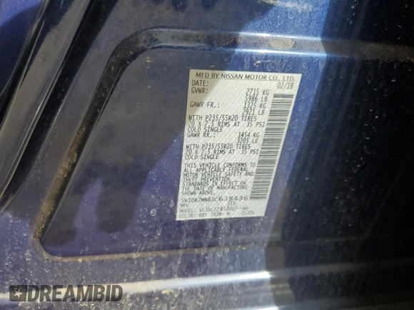2018 Nissan Pathfinder S with VIN 5N1DR2MN8JC638436, listed as a Copart auction lot 47894555 with 120,722 mi miles and Clean Title. Bid and sale history available at carsss.com. Image 13.