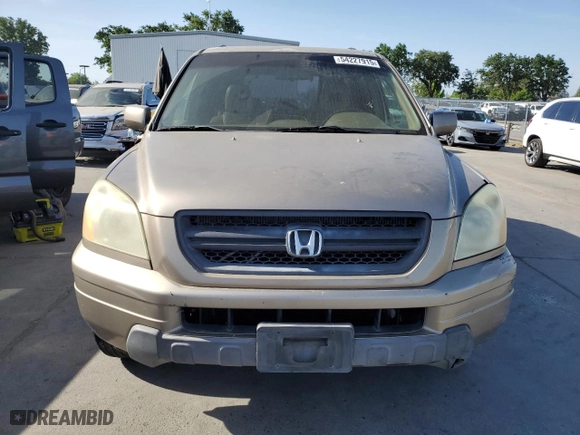 2004 Honda Pilot EX with VIN 2HKYF18534H525442, listed as a Copart auction lot 54227915 with 213,509 mi miles and Salvage Title. Bid and sale history available at carsss.com. Image 5.