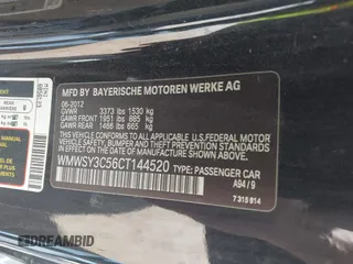 2012 MINI Roadster S with VIN WMWSY3C56CT144520, listed as a IAAI auction lot 41818205 with 86,836 mi miles and . Bid and sale history available at DreamBid. Image 9.