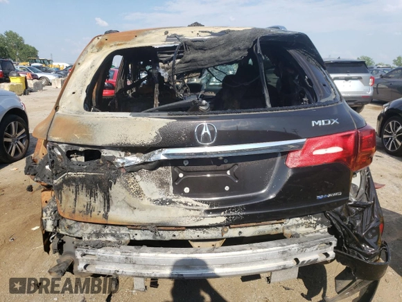 2017 Acura MDX Sport Hybrid w/Advance Pkg with VIN 5FRYD7H72HB001163, listed as a Copart auction lot 58867064 with 0 mi miles and Salvage Title. Bid and sale history available at carsss.com. Image 6.