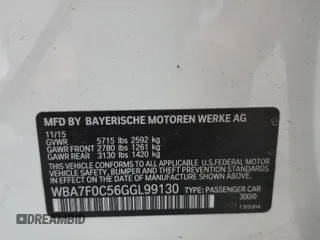 2016 BMW 7 Series 750i z VIN WBA7F0C56GGL99130, wystawiony jako Copart lot #56972905 z przebiegiem 100 556 mil mil oraz Czysty tytuł • Clean title. Historia ofert i sprzedaży dostępna na DreamBid. Obrazek 12.