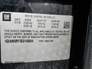 2016 Cadillac ATS-V z VIN 1G6AN5RY7G0140894, wystawiony jako Copart lot #60097955 z przebiegiem 80 183 mil mil oraz Szkoda całkowita • Salvage title. Historia ofert i sprzedaży dostępna na DreamBid. Obrazek 12.