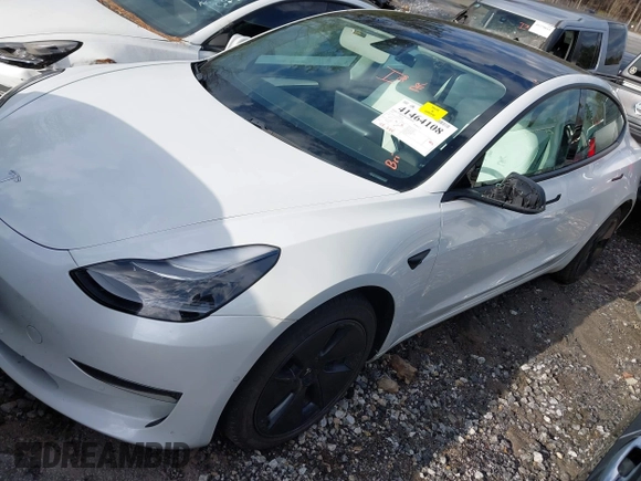 2021 Tesla Model 3 Long Range with VIN 5YJ3E1EB1MF056759, listed as a IAAI auction lot 41464108 with 48,694 mi miles and . Bid and sale history available at carsss.com. Image 2.
