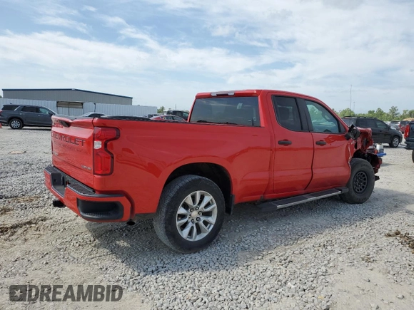 2021 Chevrolet Silverado 1500 Custom with VIN 1GCRWBEK2MZ296829, listed as a Copart auction lot 52145575 with 96,109 mi miles and Salvage Title. Bid and sale history available at DreamBid. Image 3.