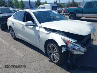 2018 Infiniti Q50 Luxe with VIN JN1EV7APXJM357078, listed as a IAAI auction lot 42316830 with 48,071 mi miles and . Bid and sale history available at DreamBid. Image 1.