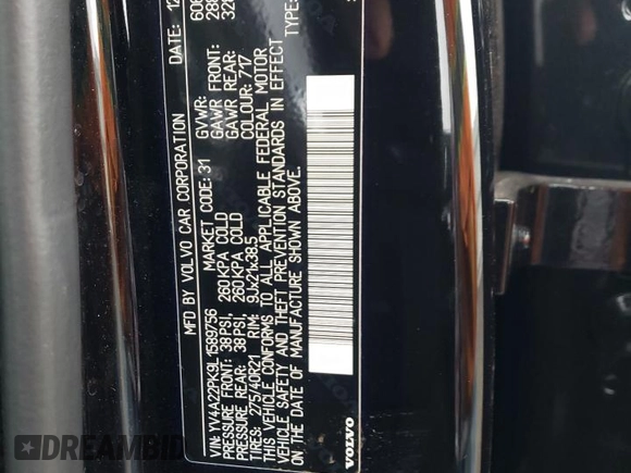2020 Volvo XC90 Momentum with VIN YV4A22PK9L1589756, listed as a Copart auction lot 68428982 with 41,911 mi miles. Bid and sale history available at carsss.com. Image 13.