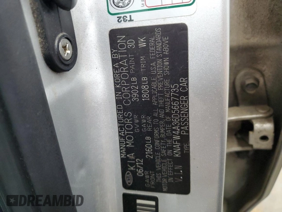 2013 Kia Forte SX with VIN KNAFW4A36D5667735, listed as a Copart auction lot 65420704 with 90,549 mi miles and Clean Title. Bid and sale history available at carsss.com. Image 12.