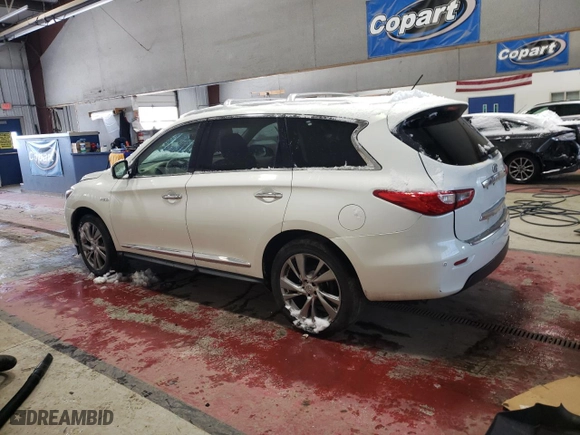 2014 Infiniti QX60 Hybrid with VIN 5N1CL0MM3EC529980, listed as a Copart auction lot 45197925 with 0 mi miles and Salvage Title. Bid and sale history available at carsss.com. Image 2.