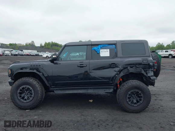 2023 Ford Bronco Raptor with VIN 1FMEE5JR9PLB23222, listed as a IAAI auction lot 42376438 with 7,447 mi miles and . Bid and sale history available at DreamBid. Image 14.