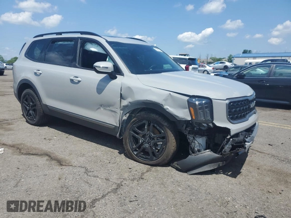 2023 Kia Telluride SX Prestige с VIN 5XYP5DGC2PG374203, выставлен на аукционе Copart как лот 58566825 с пробегом 60 658 миль миль и Списание • Salvage title. История ставок и продаж доступна на DreamBid. Изображение 4.