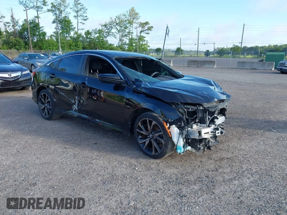 2019 Honda Civic Sport with VIN 2HGFC2F82KH553176, listed as a IAAI auction lot 42395963 with 73,950 mi miles and . Bid and sale history available at DreamBid. Image 1.