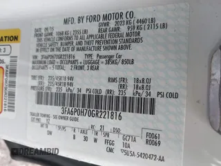 2016 Ford Fusion SE с VIN 3FA6P0H70GR221816, выставлен на аукционе IAAI как лот 42257475 с пробегом 132 022 миль миль и . История ставок и продаж доступна на DreamBid. Изображение 9.