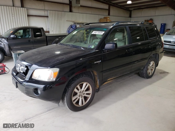 2006 Toyota Highlander Hybrid with VIN JTEEW21A260024618, listed as a Copart auction lot 54073035 with 237,496 mi miles and Clean Title. Bid and sale history available at carsss.com. Image 1.