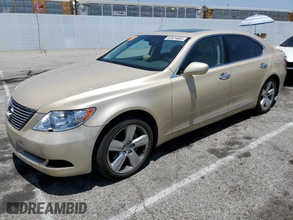 2007 Lexus LS 460 L with VIN JTHGL46F975017318, listed as a Copart auction lot 63524605 with 141,630 mi miles and Salvage title. Bid and sale history available at DreamBid. Image 1.