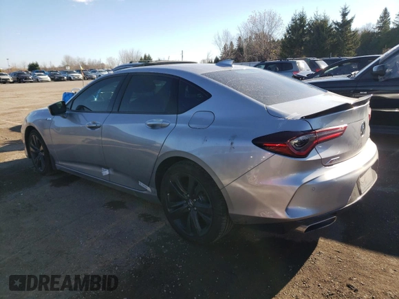 2021 Acura TLX w/A-Spec Package with VIN 19UUB6F51MA801460, listed as a Copart auction lot 80965304 with 0 mi miles and Clean Title. Bid and sale history available at carsss.com. Image 2.