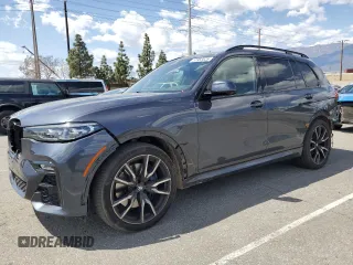 2019 BMW X7 xDrive50i with VIN 5UXCX4C59KLS38632, listed as a Copart auction lot 51963025 with 56,346 mi miles and Salvage Title. Bid and sale history available at carsss.com. Image 1.