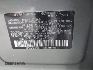 2014 Subaru Forester Premium with VIN JF2SJAEC4EH450081, listed as a IAAI auction lot 41134306 with Not Provided miles and . Bid and sale history available at DreamBid. Image 9.