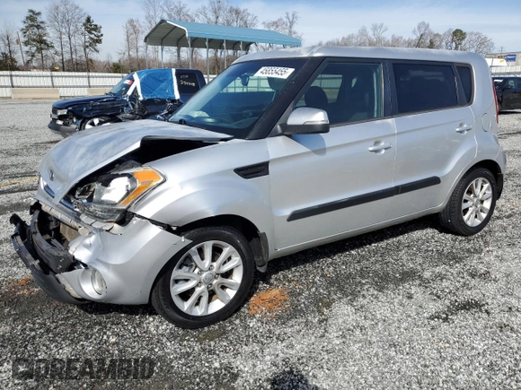 2013 Kia Soul + with VIN KNDJT2A68D7523726, listed as a Copart auction lot 45855455 with 123,440 mi miles and Salvage Title. Bid and sale history available at carsss.com. Image 1.