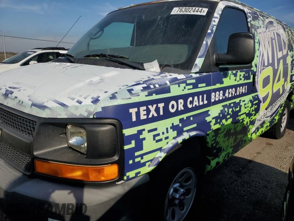 2011 Chevrolet Express Cargo with VIN 1GCSGAFX7B1175082, listed as a Copart auction lot 76302444 with Not provided miles and Salvage title. Bid and sale history available at DreamBid. Image 1.