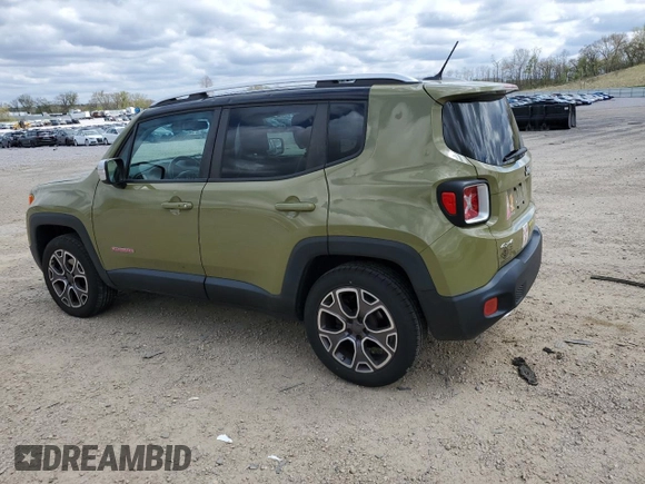 2015 Jeep Renegade Limited with VIN ZACCJBDT0FPB62974, listed as a Copart auction lot 54979735 with 104,023 mi miles and Non Repairable. Bid and sale history available at DreamBid. Image 2.
