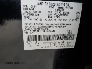 2014 Ford Explorer Sport z VIN 1FM5K8GT5EGB58519, wystawiony jako Copart lot #59902495 z przebiegiem 182 775 mil mil oraz Szkoda całkowita • Salvage title. Historia ofert i sprzedaży dostępna na DreamBid. Obrazek 13.