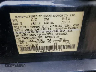 2006 Nissan Maxima 3.5 SL with VIN 1N4BA41E76C827143, listed as a Copart auction lot 49789485 with 116,918 mi miles and Salvage Title. Bid and sale history available at carsss.com. Image 12.