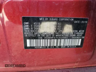 2019 Subaru Legacy Premium with VIN 4S3BNAF67K3024065, listed as a Copart auction lot 56164405 with 73,898 mi miles and Salvage title. Bid and sale history available at DreamBid. Image 12.