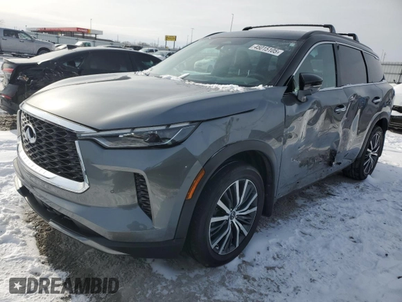 2023 Infiniti QX60 Autograph z VIN 5N1DL1HUXPC375744, wystawiony jako Copart lot #45015105 z przebiegiem 27 968 mil mil oraz Szkoda całkowita • Salvage title. Historia ofert i sprzedaży dostępna na DreamBid. Obrazek 1.