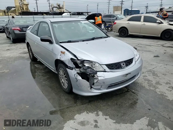 2005 Honda Civic Cpe LX with VIN 1HGEM22555L067702, listed as a Copart auction lot 48069335 with 152,838 mi miles and Salvage Title. Bid and sale history available at carsss.com. Image 10.