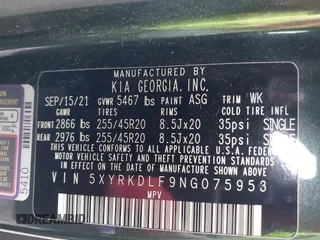 2022 Kia Sorento SX z VIN 5XYRKDLF9NG075953, wystawiony jako IAAI lot #40406528 z przebiegiem 100 146 mil mil oraz . Historia ofert i sprzedaży dostępna na DreamBid. Obrazek 9.