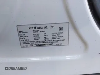2022 Tesla Model X with VIN 7SAXCBE56NF329657, listed as a IAAI auction lot 41400629 with Not Provided miles and . Bid and sale history available at DreamBid. Image 9.
