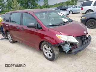 2013 Toyota Sienna L with VIN 5TDZK3DC7DS298153, listed as a IAAI auction lot 42435839 with 161,725 mi miles and . Bid and sale history available at DreamBid. Image 1.