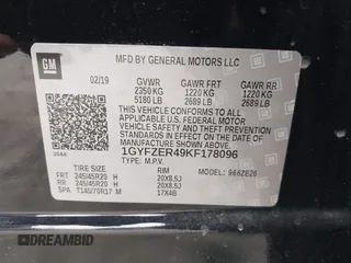 2019 Cadillac XT4 FWD Sport z VIN 1GYFZER49KF178096, wystawiony jako IAAI lot #41611247 z przebiegiem 37 971 mil mil oraz . Historia ofert i sprzedaży dostępna na DreamBid. Obrazek 9.